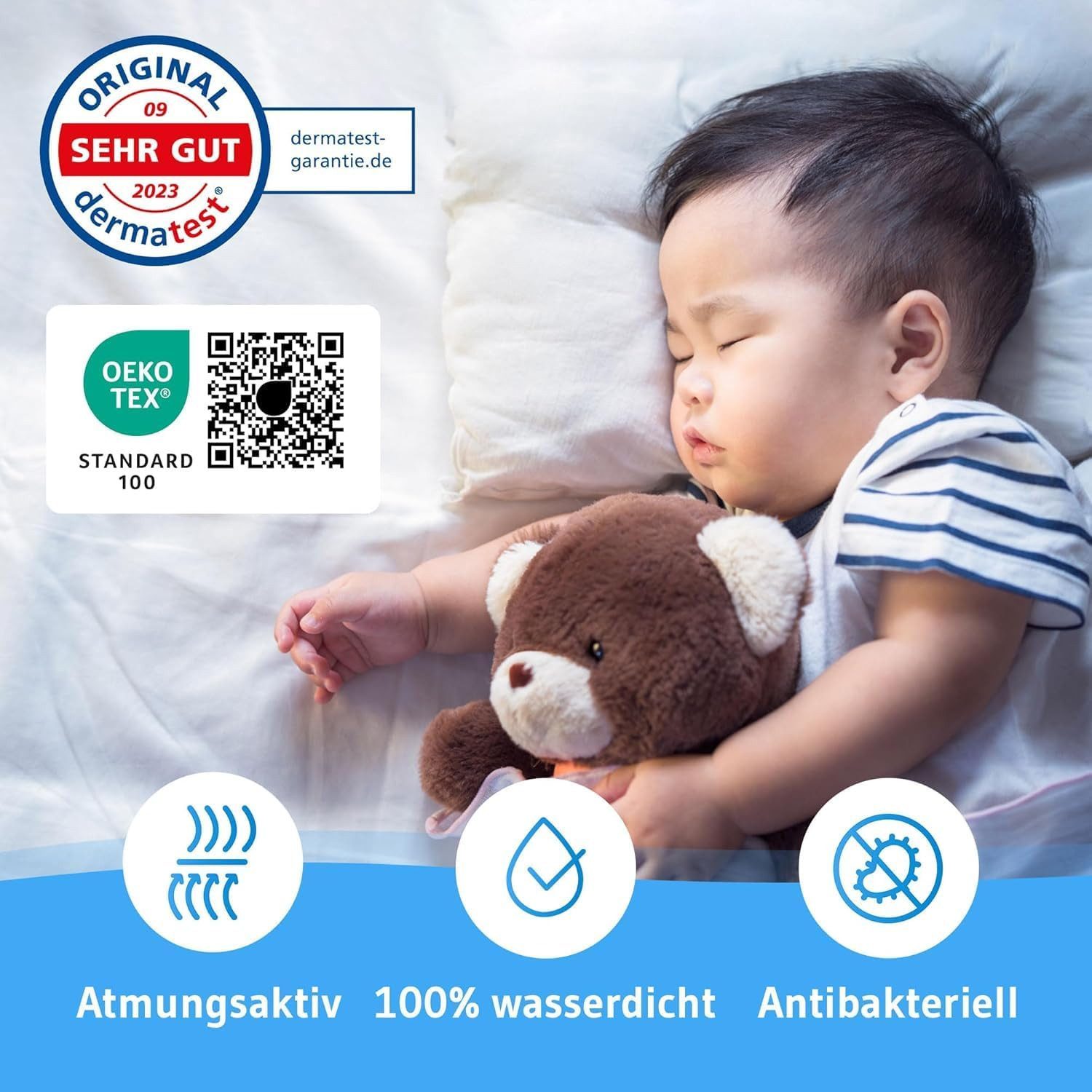 Matratzenschoner Matratzenschoner LISA 70 x 200 cm Third of Life, Rundumschutz mit Seitenwänden bei Inkontinenz, Waschbar bis 95 Grad