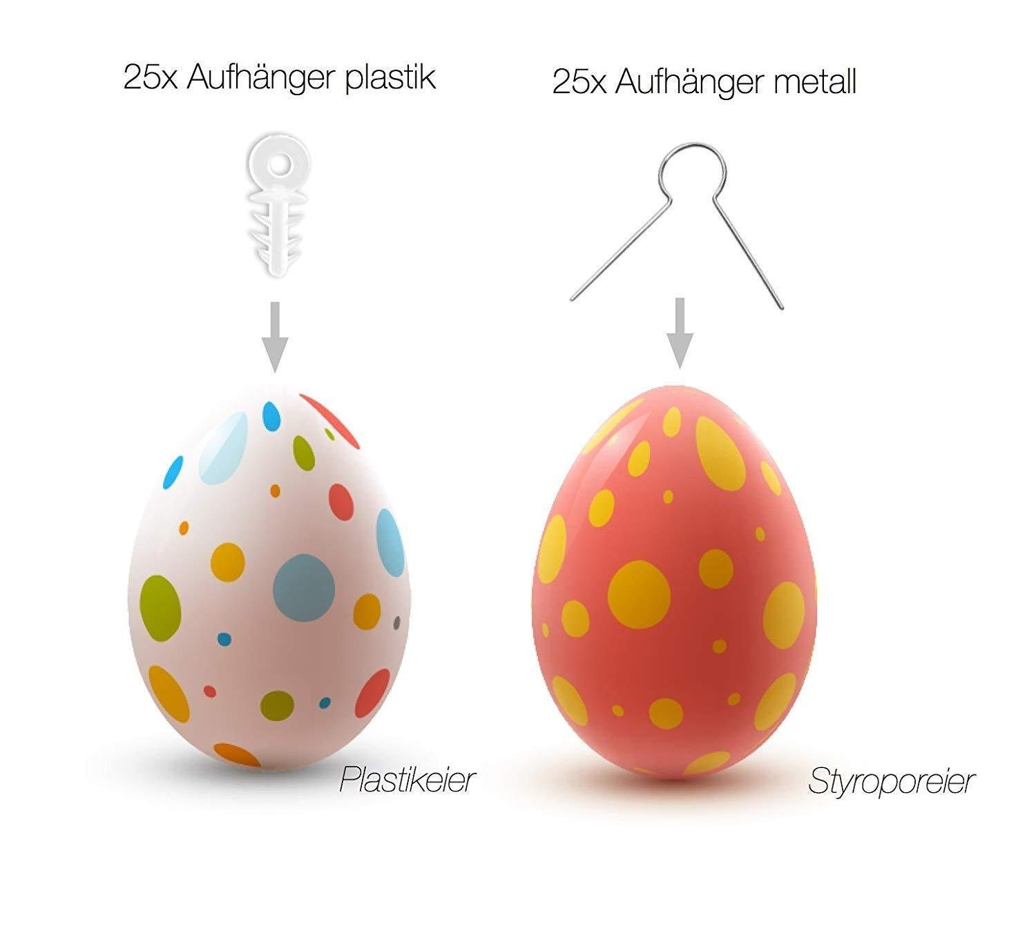 Hey!Easter® Osterei 5x 55x Ostern Styroporeier Ostereier (275 Eier St) Dekoration Deko Aufhänger