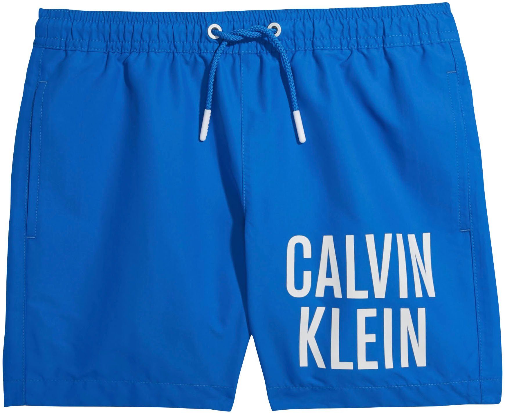 Calvin Klein Swimwear Badeshorts MEDIUM Calvin DRAWSTRING Klein Dynamic-Blue Schriftzug mit