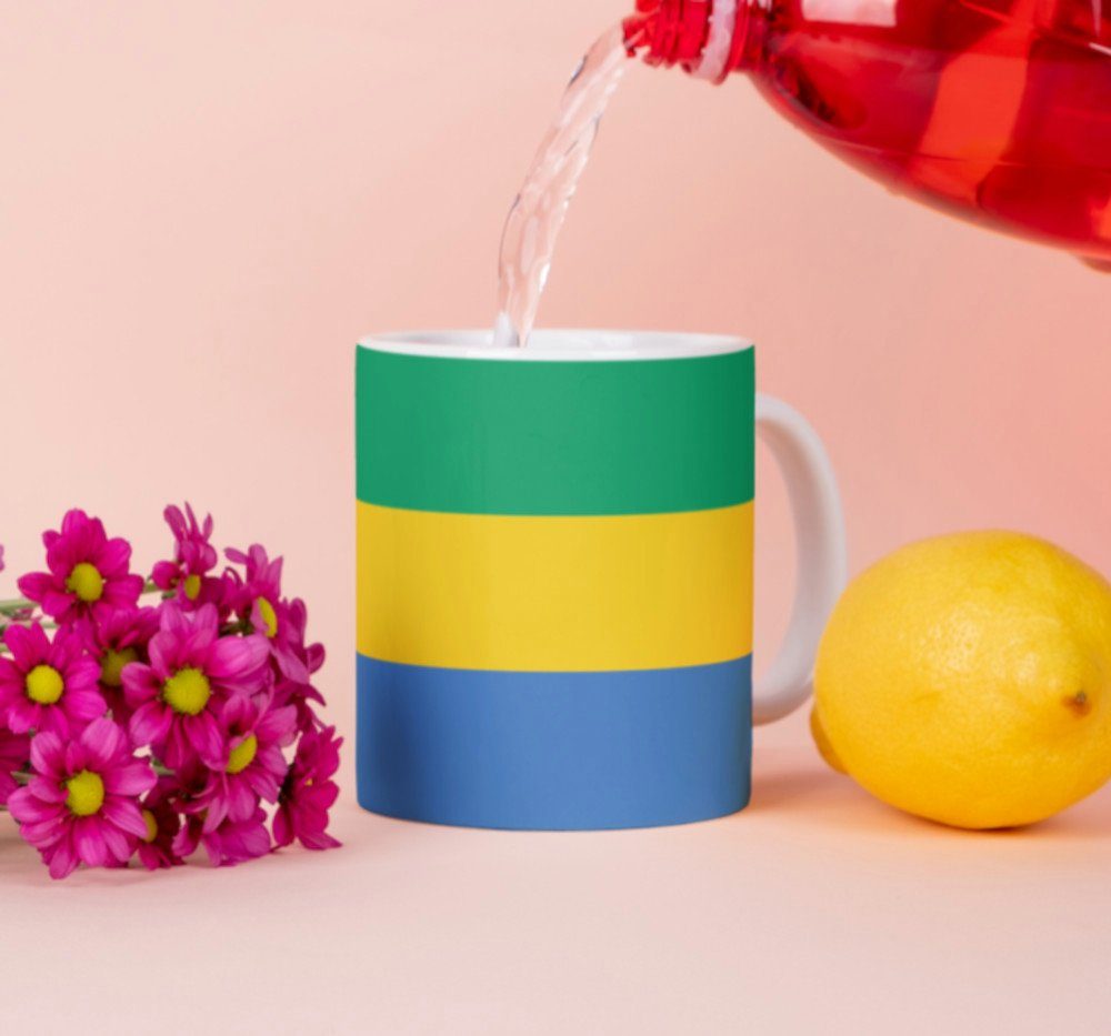 Tinisu Tasse Gabun Tasse Flagge Pot Kaffeetasse National Becher Kaffee Cup Büro Tee