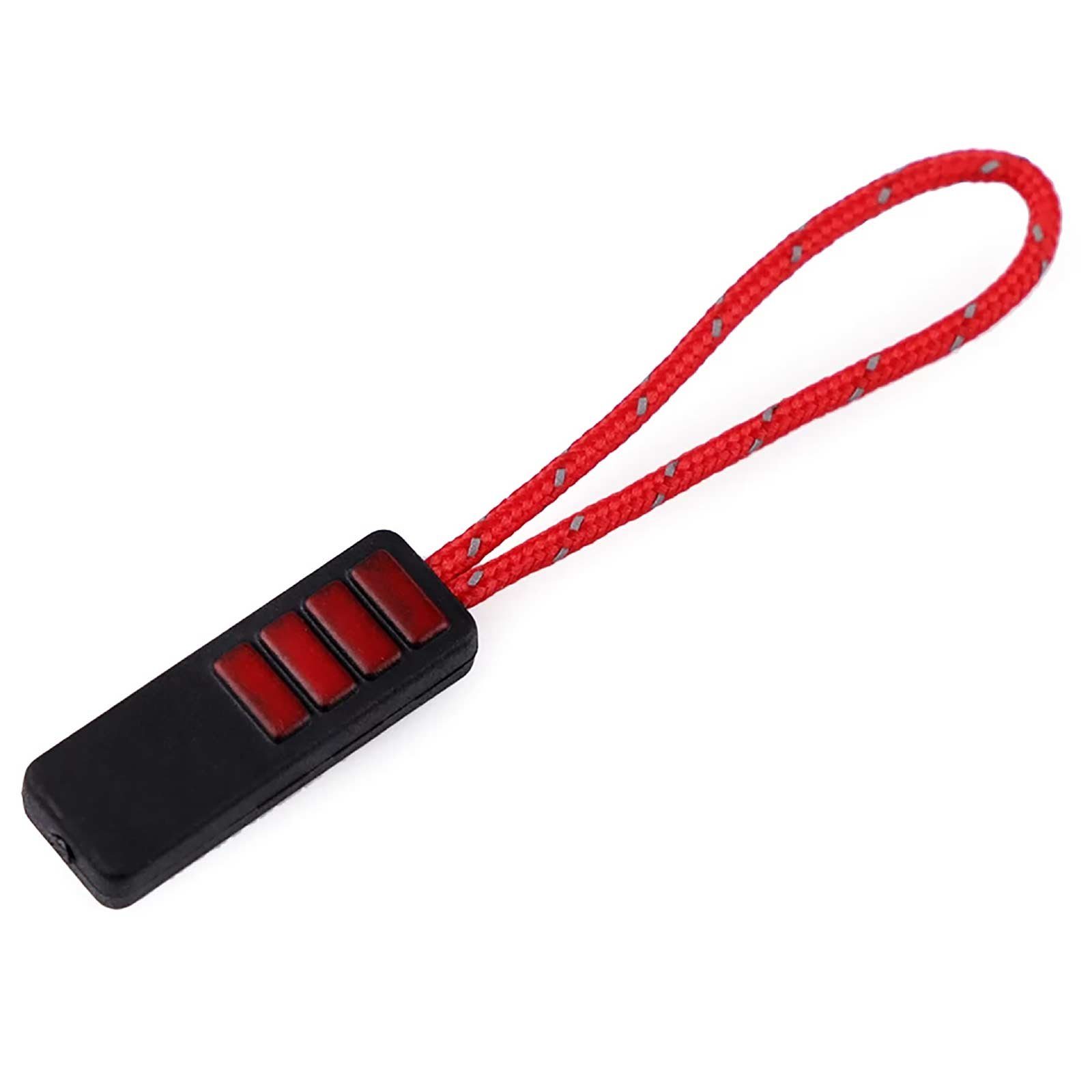 maDDma Reißverschluss 10 Zipper Schlaufen gestreift, rot