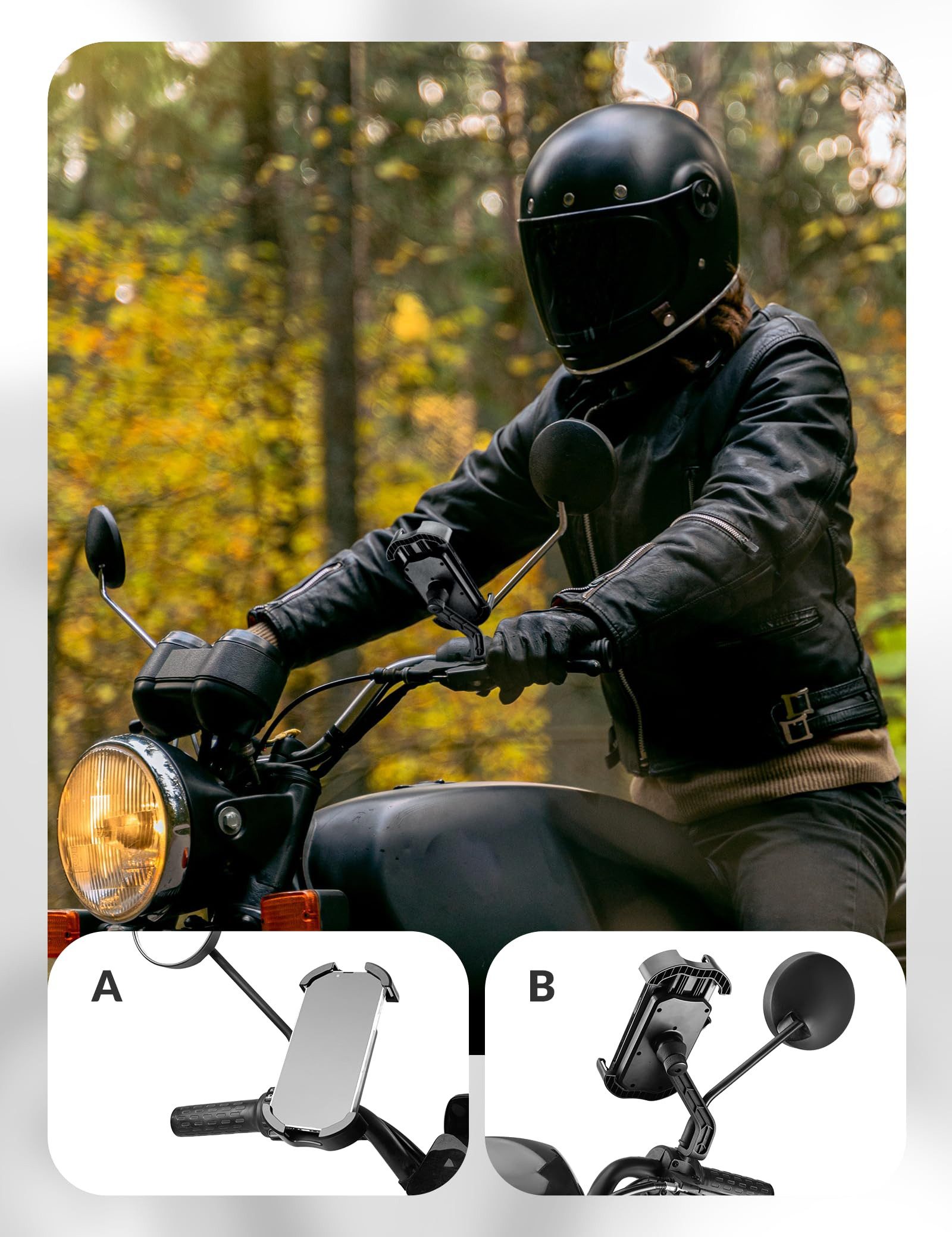 ROCKBROS Handy-Halterung Handyhalterung 360° Drehbar Universal Handy Halterung, (bis 7 Zoll, 1-tlg., Fahrrad Handyhalter Motorrad für 4,7-7,0 Zoll Smartphone)