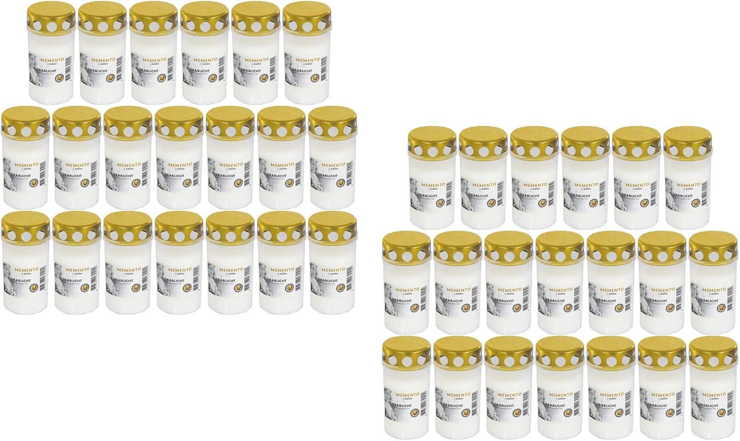 Best Choice Grabkerze Grabkerzen 40 Stück, Rot Grablicht Grablichtkerze Golddeckel (1-tlg)