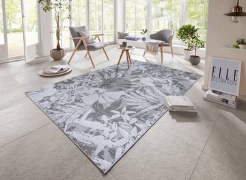 Teppich Lanao, ELLE DECORATION, rechteckig, Höhe: 4 mm, Flachgewebe, Florales Design, Strapazierfähig, Pflegeleicht