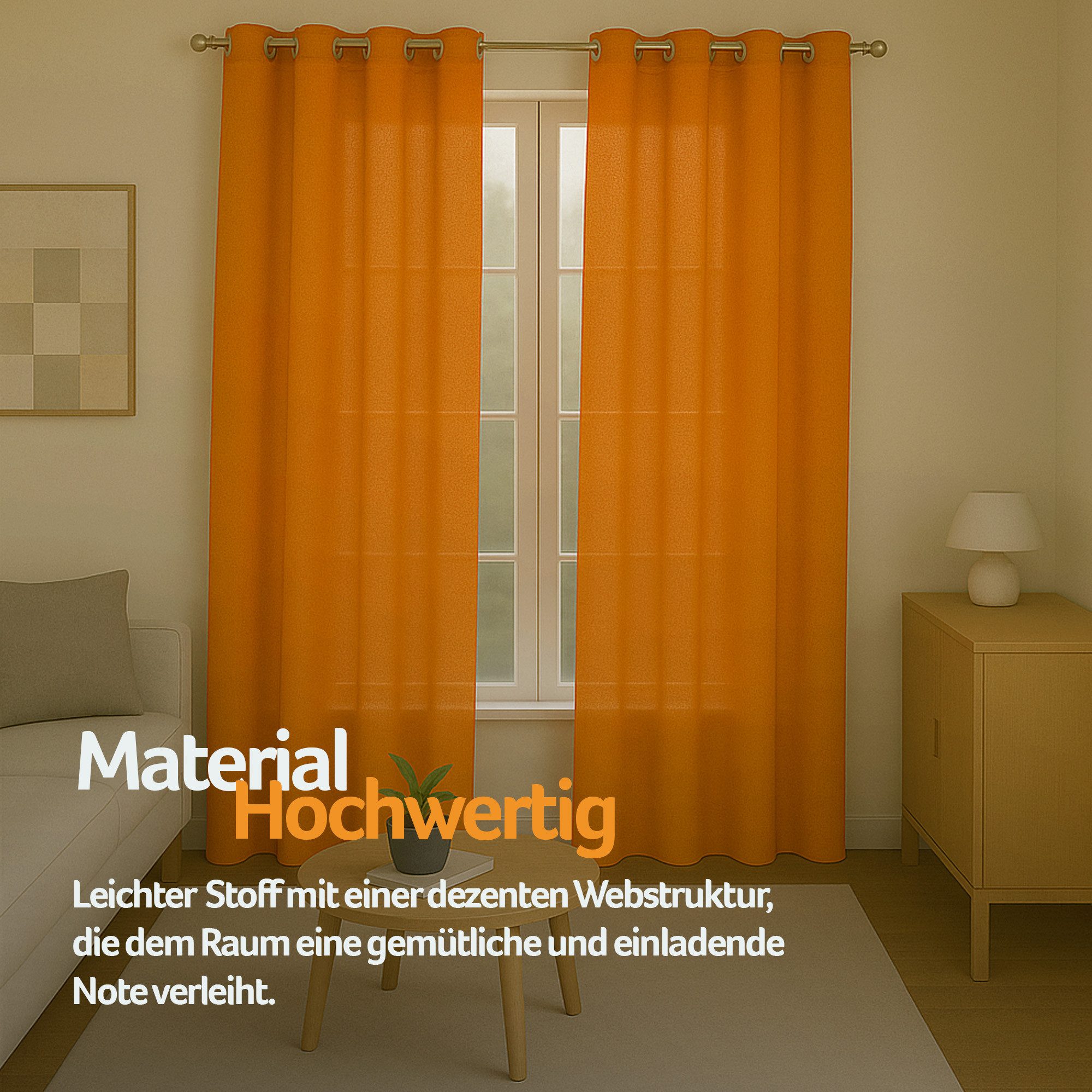 Bestlivings Gardine "Ellen" mit Ösen (2 St), Ösen, blickdicht, Polyester, matter Stoff, einfarbig, waschbar bei 30°C, bügelleicht, formstabil