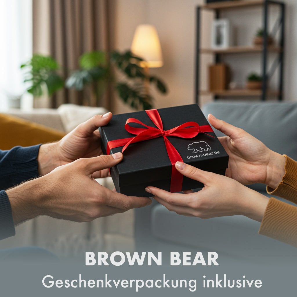 Brown Bear Geldbörse Modell Bruce Slim für 11 Kreditkarten aus Echtleder, mit Münzfach Farbe Carbon