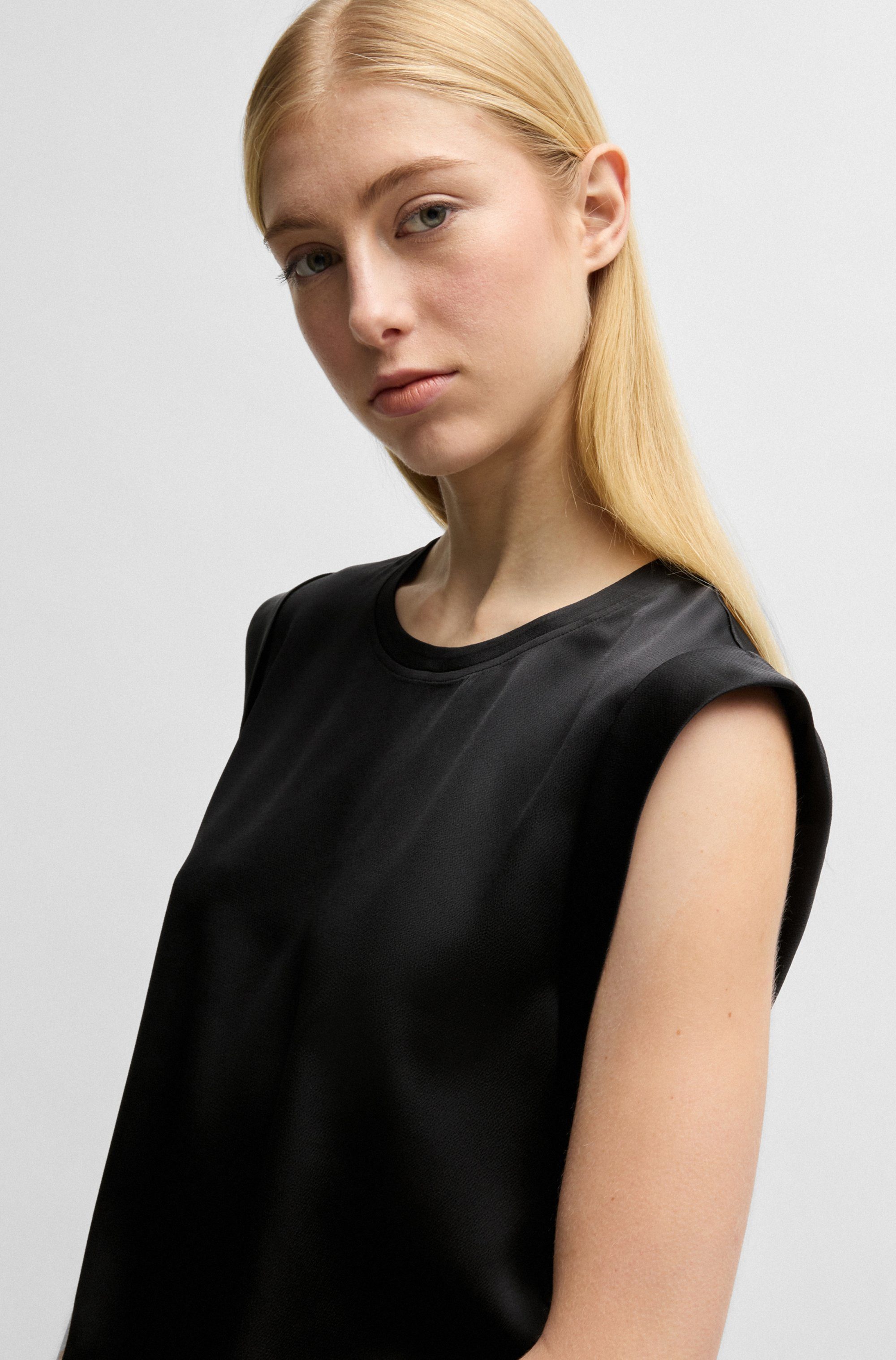 BOSS ORANGE Klassische Bluse Ieaska Premium Damenmode Satin Qualität