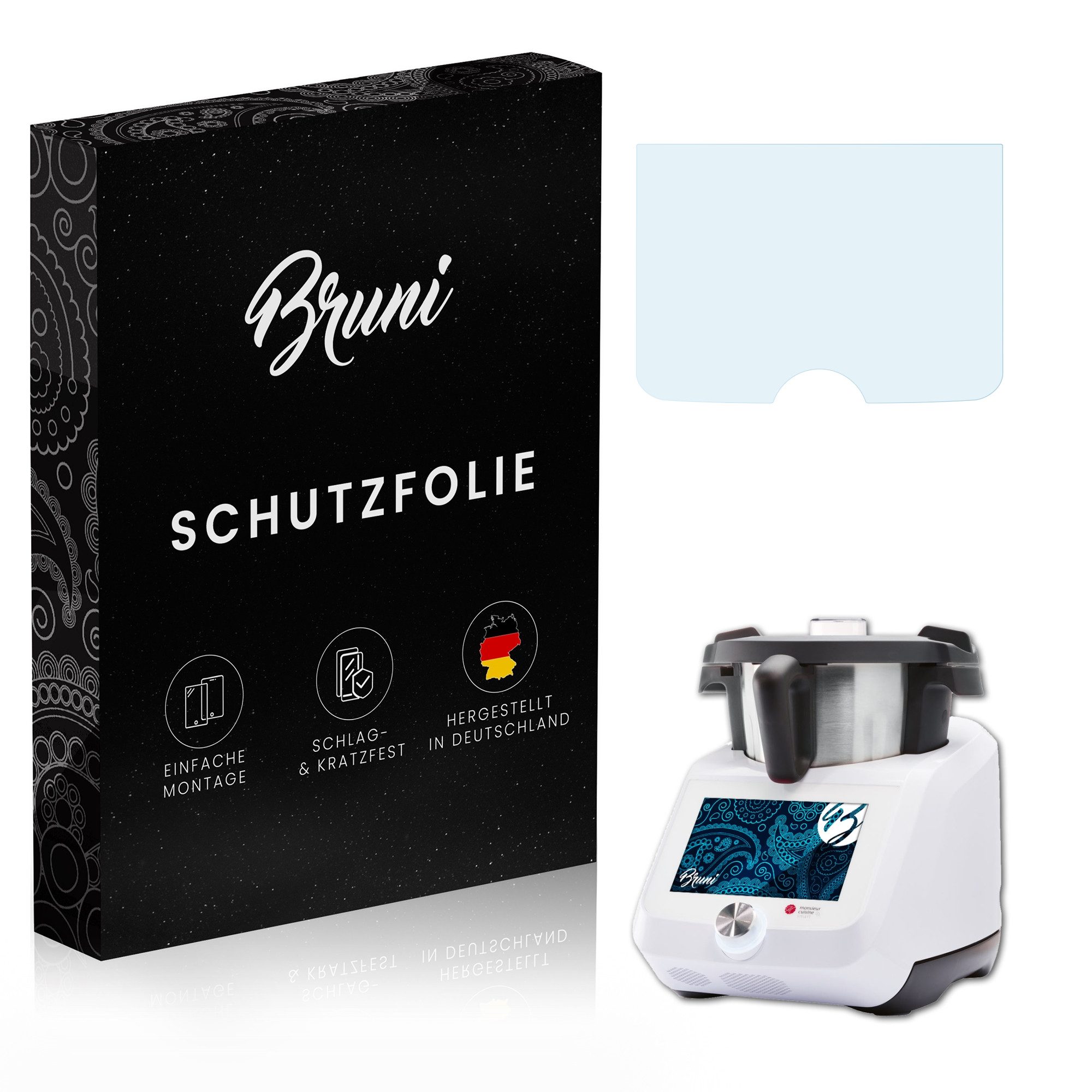 Bruni Schutzfolie für Silvercrest Monsieur Cuisine smart, (2 Folien), praktisch unsichtbar