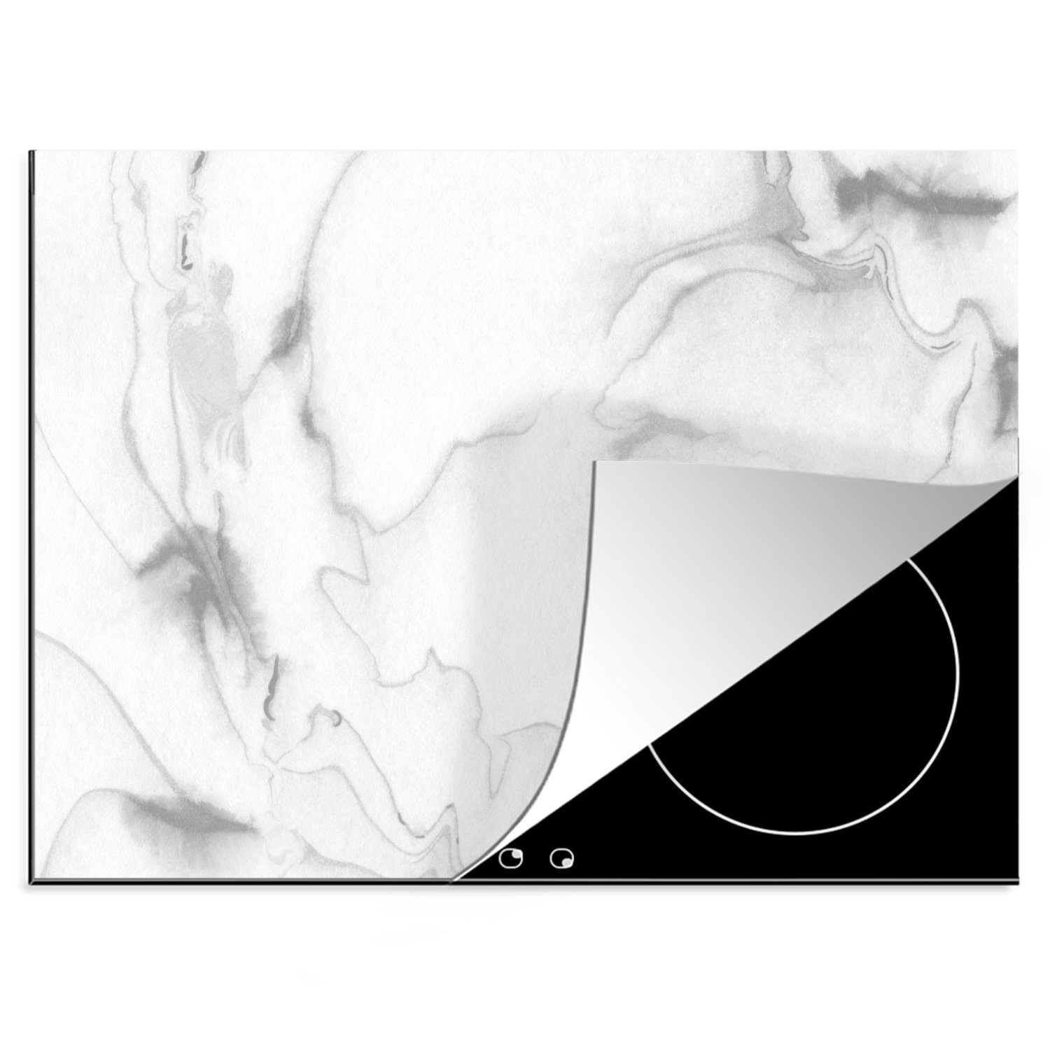 MuchoWow Herdblende-/Abdeckplatte Marmor - Linie - Muster, Vinyl, (1 tlg), 70x52 cm, Mobile Arbeitsfläche nutzbar, Ceranfeldabdeckung
