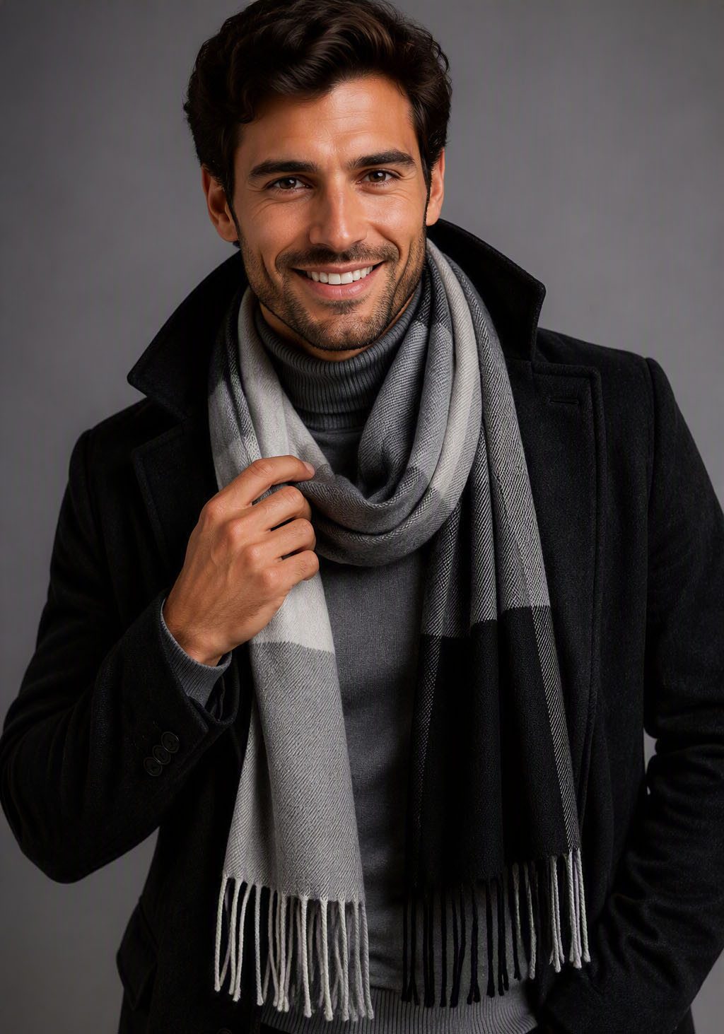 Man's World Modeschal, für Herren, aus gewebter Kunstfaser, für Outdoor, Herbst und Winter