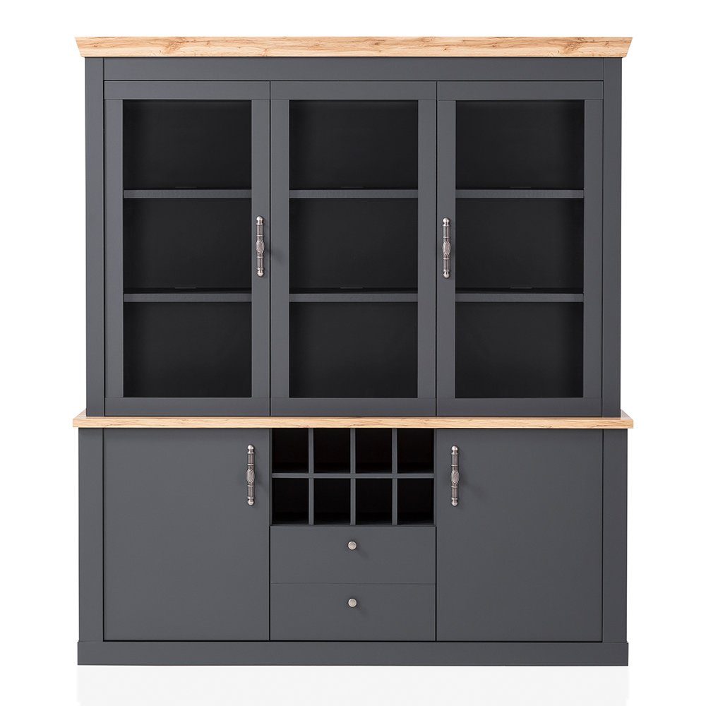 mit Buffet Lomadox Eiche CESENA-61 Wotan schrank cm anthrazit 184/205/44 Nb., in Landhaus