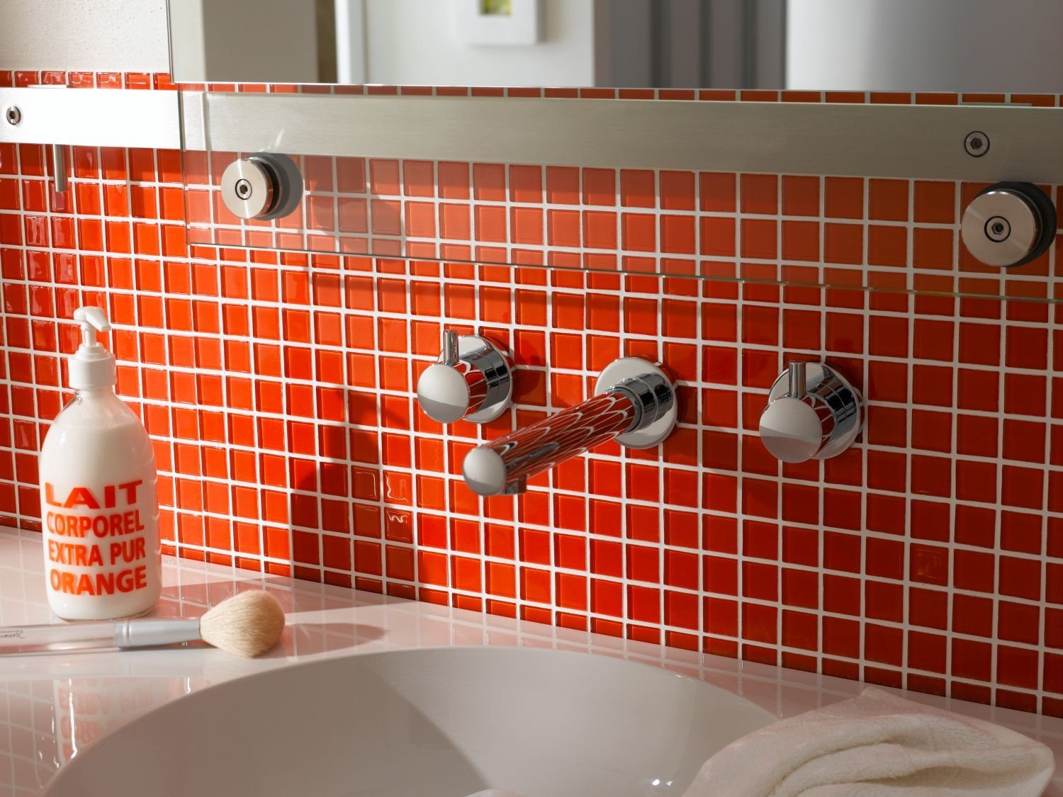 WAND Glasmosaik Mosaikmatte Mosaikfliesen rot Mosani Mosaikfliese Küche WC BAD