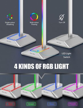 leben RGB-Headset-Halterung mit USB-Typ-C-Ladegerät und Datenübertragung Kopfhörerständer, (Universal Gaming Headset Stand Geeignet für alle Headsets)