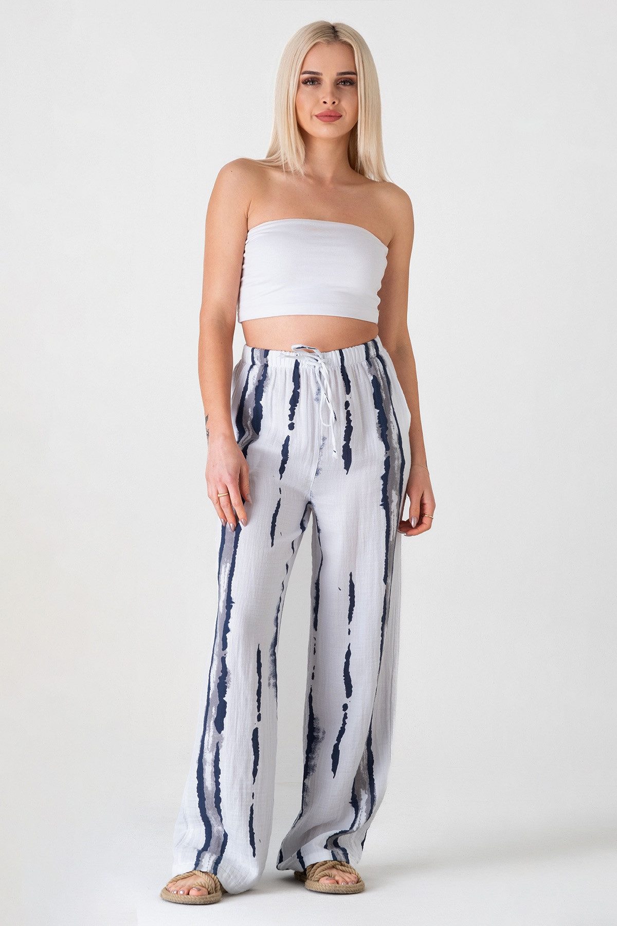 WENOR Palazzohose Musselin, Batik-Druck, 100 % Baumwolle, günstig online kaufen