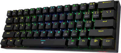 Redragon K630 Mechanische RGB-Gaming-Tastatur mit 61 Tasten Gaming-Tastatur (High-Präzision Maschinen herstellung, Doppel Iniection tastenkappen)