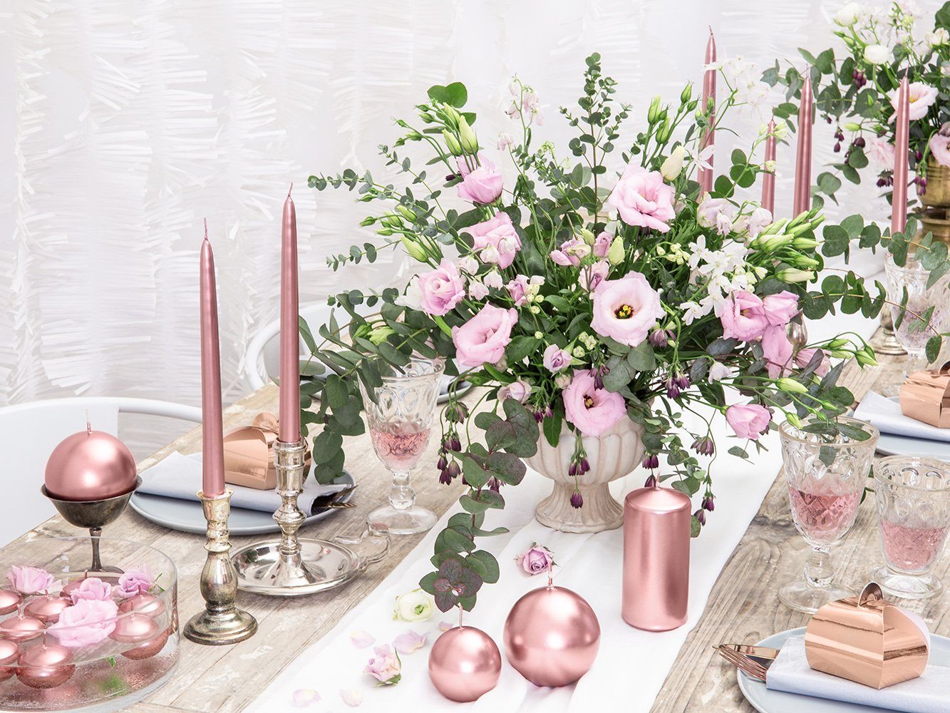 partydeco Spitzkerze, Spitzkerzen 24cm rosegold 10 Stück