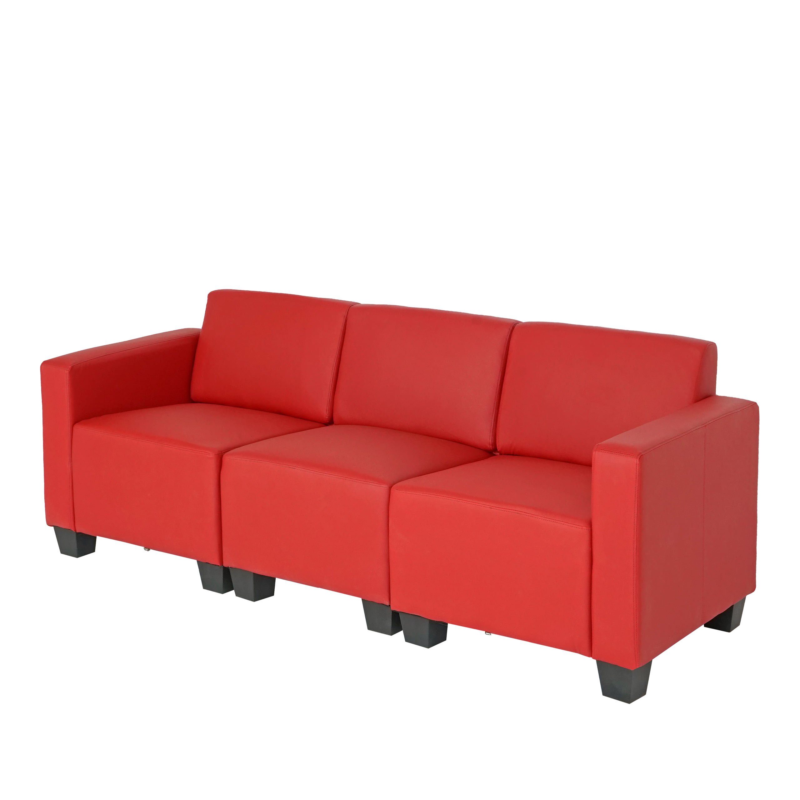 MCW Sofa Moncalieri-3, Set, moderner Lounge-Stil, hochwertige Verarbeitung, bequeme Polsterung rot | rot