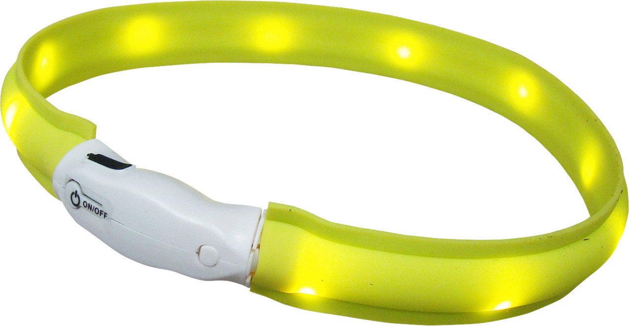 Hundehalsbandleuchte Nobby LED Leuchthalsband Visible breit gelb