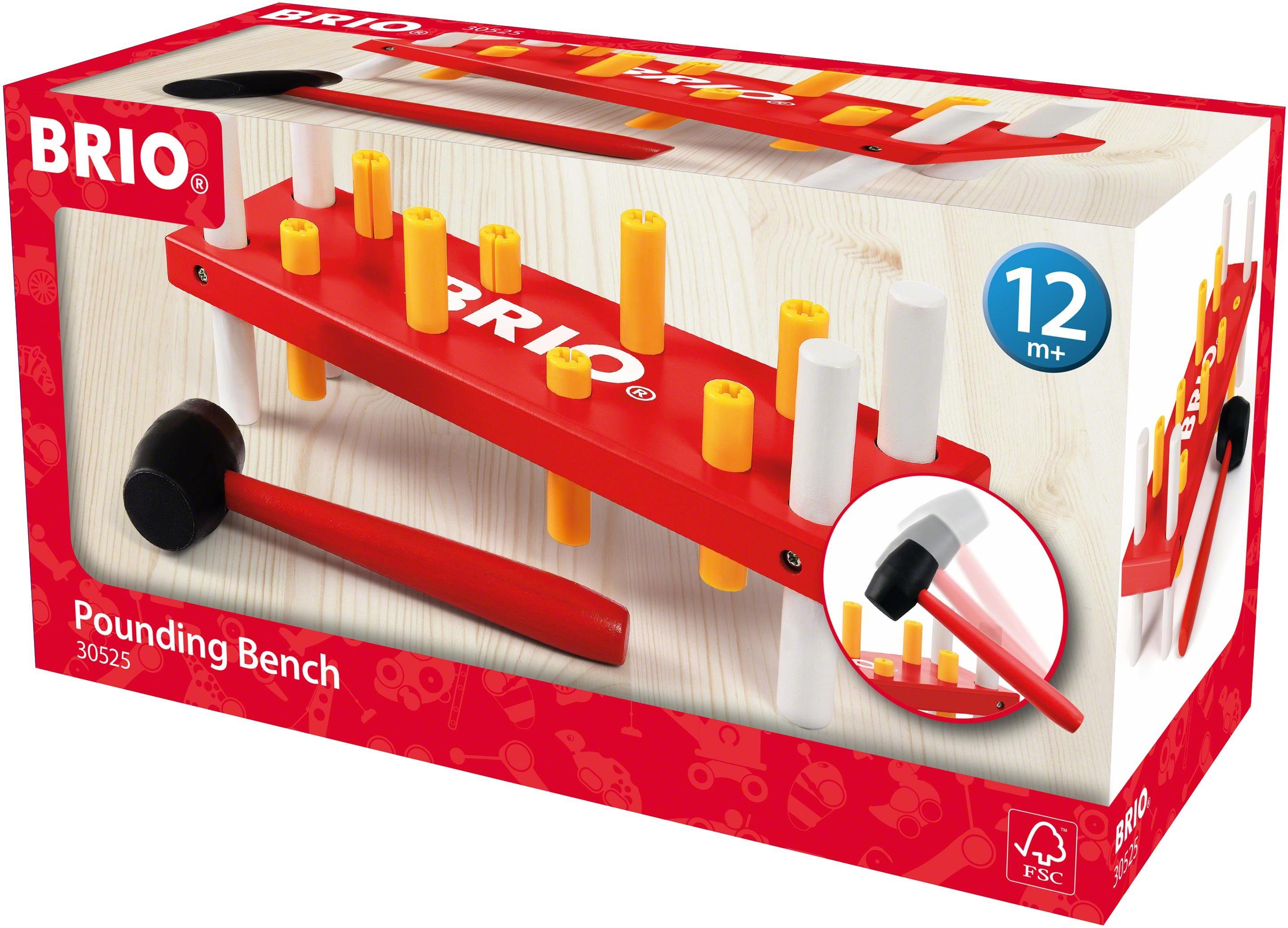 BRIO® Steckspielzeug Klopfbank, rot