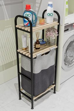Emhelle Wäschekorb Badezimmer Organizer Waschbarer Höhenverstellbarer Metallgehäuse
