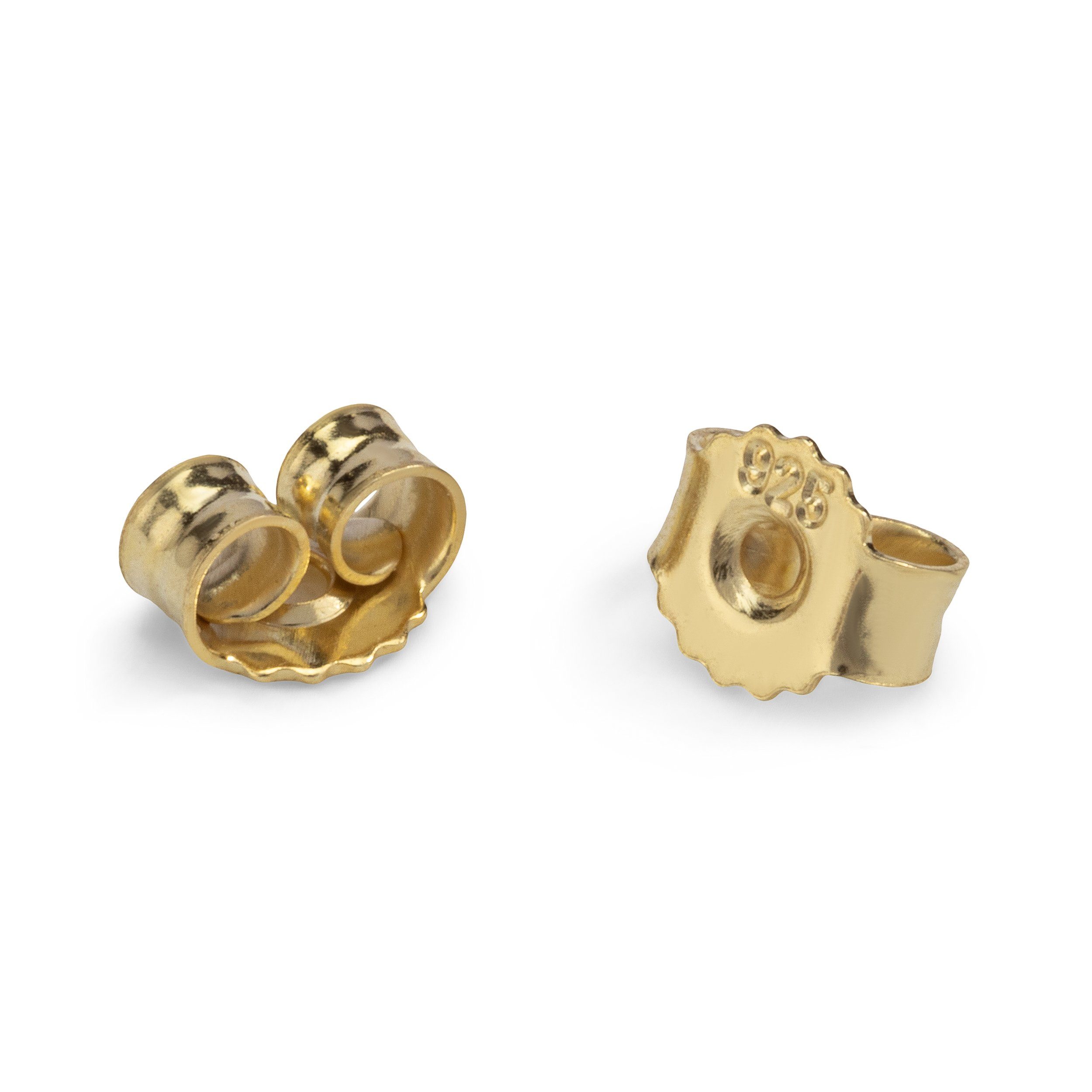 NKlaus OhrsteckerVerschluss 1 Paar 925 Silber Pousetten Gegenstecker Gelbgold
