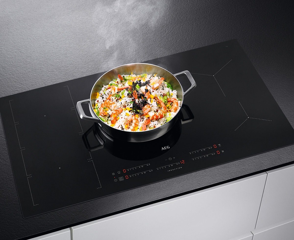 AEG Induktions-Kochfeld 6000 IKE95474IB, 90cm flächenbündig, PowerBoost, Hob2Hood, PowerSlide, OptiHeat Control