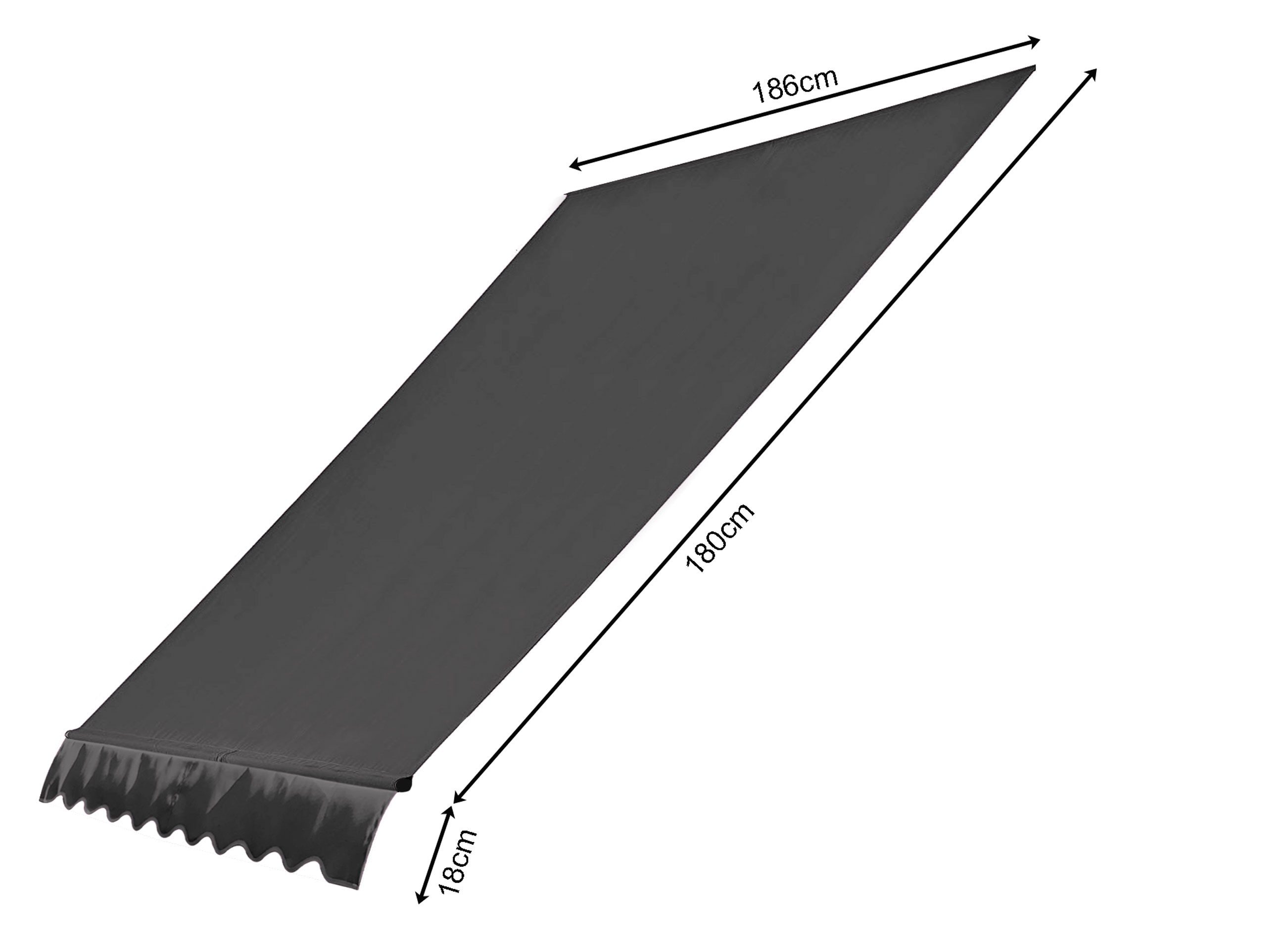Klemmmarkise Ersatzdach für Klemmmarkise 200x130cm Grau