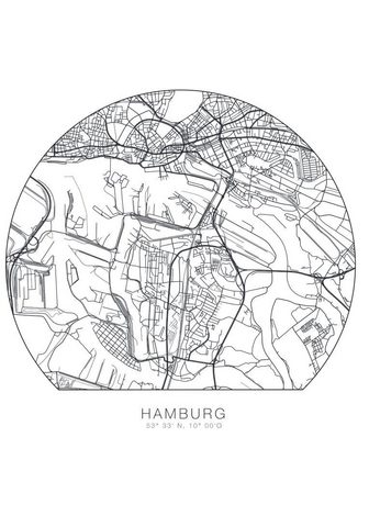 Wall-Art Wandtattoo »Hamburg Stadtplan entfernb...