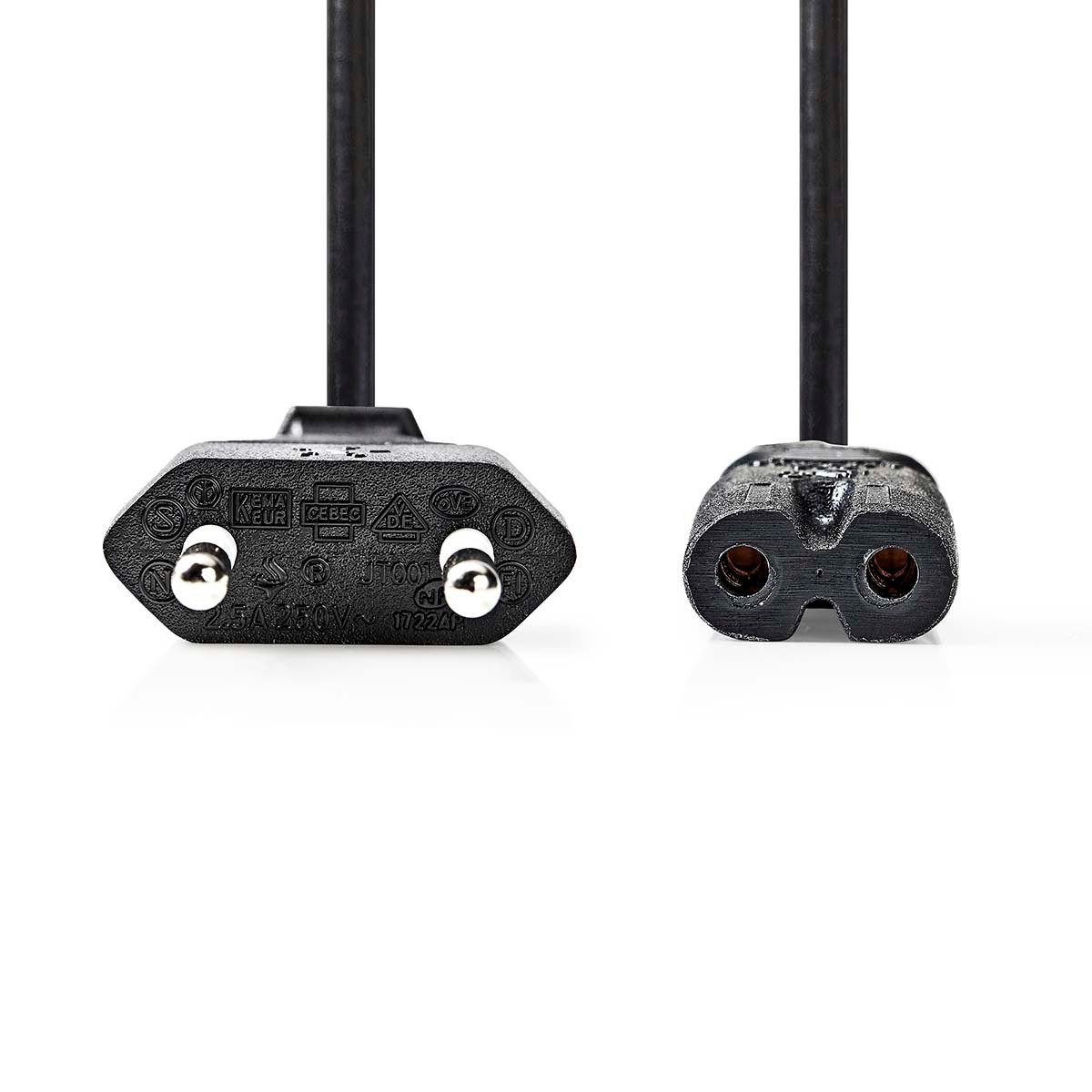 Nedis CEGL11040BK50 Stromkabel, Stromkabel, Stromkabel (500 cm), Euro-Stecker, IEC-320-C7, für zuverlässige Stromversorgung, flach