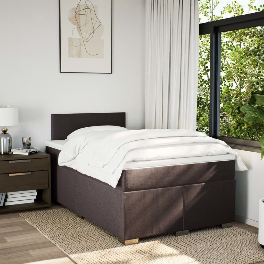 vidaXL Bett Boxspringbett mit Matratze Dunkelbraun günstig online kaufen