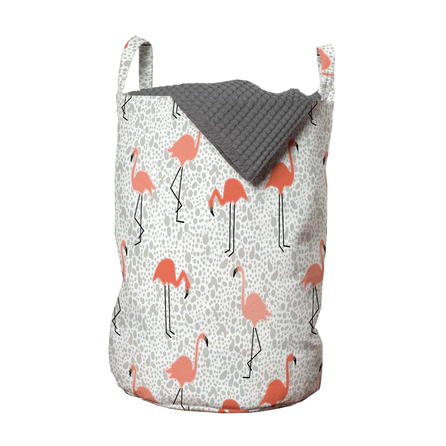 Abakuhaus Wäschesäckchen Wäschekorb mit Griffen Kordelzugverschluss für Flamingo Vibes Tropical Waschsalons, Exotischer Vogel