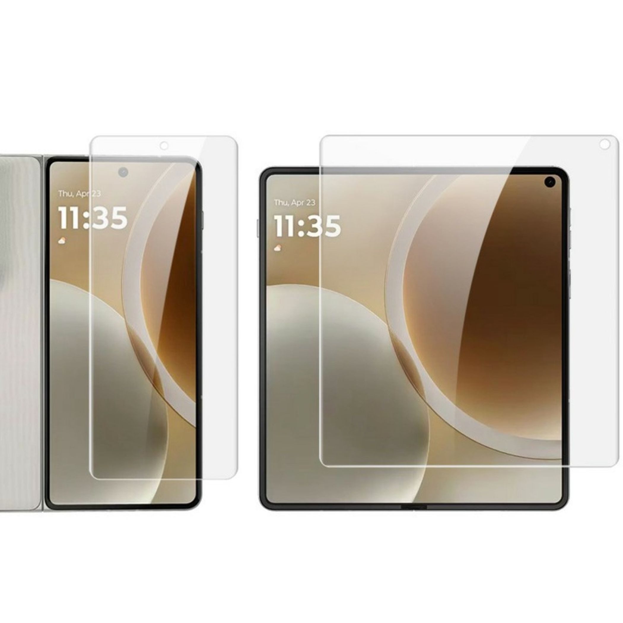 Wigento Displayschutzfolie 2 in 1 Hydrogel für Motorola Razr Fold 5G Display Full Cover Set TPU für Motorola Razr Fold 5G, Full Cover, Scharnier Schutz, Schutzfolien Set