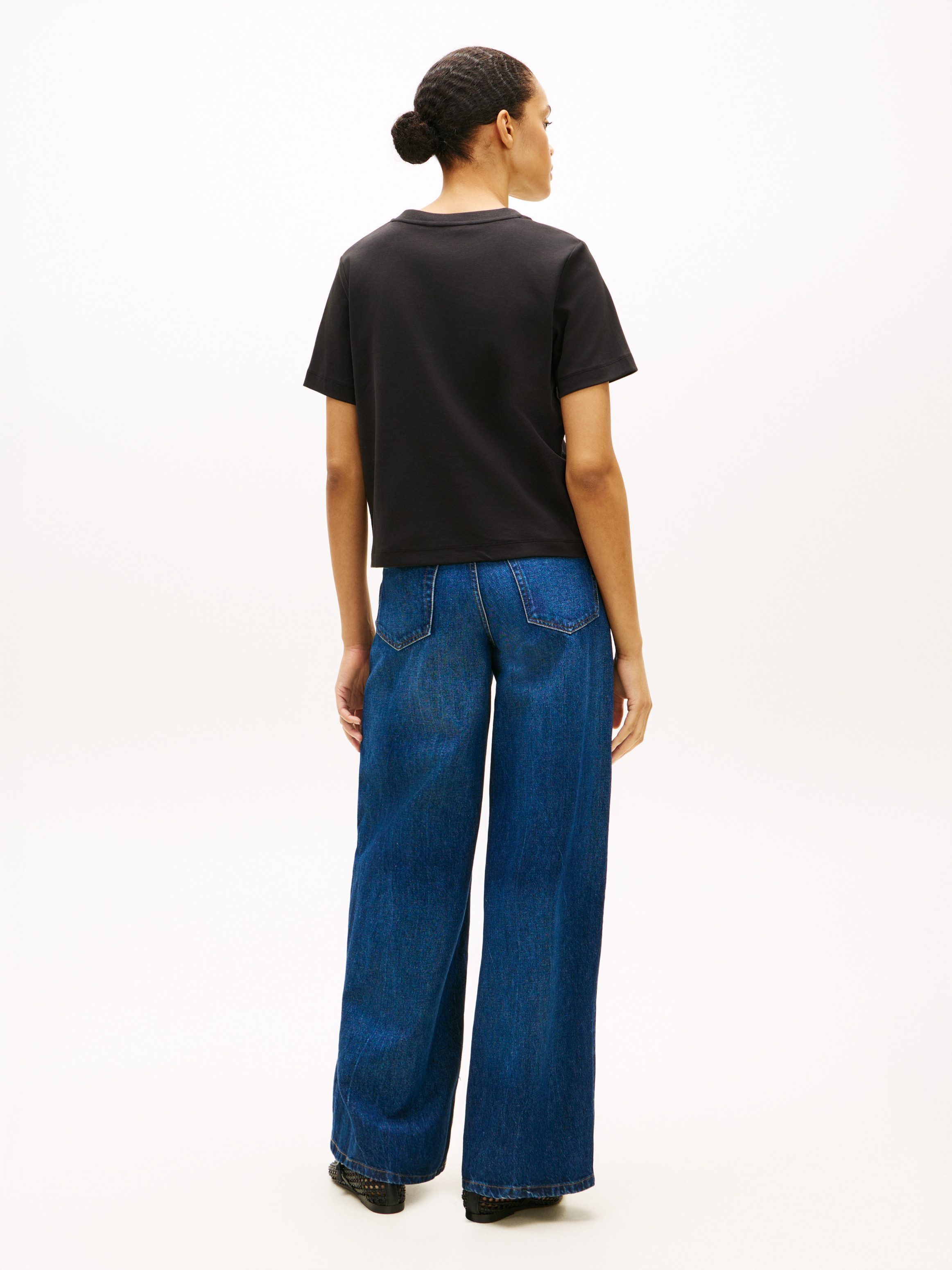 Tommy Hilfiger Kurzarmshirt INTERLOCK BOXY C-NK SS TEE Baumwolle – Bild 4 von 5