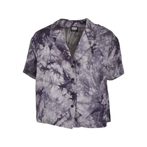 URBAN CLASSICS Klassische Bluse Urban Classics Damen Ladies Viscose Tie Dye Resort Shirt