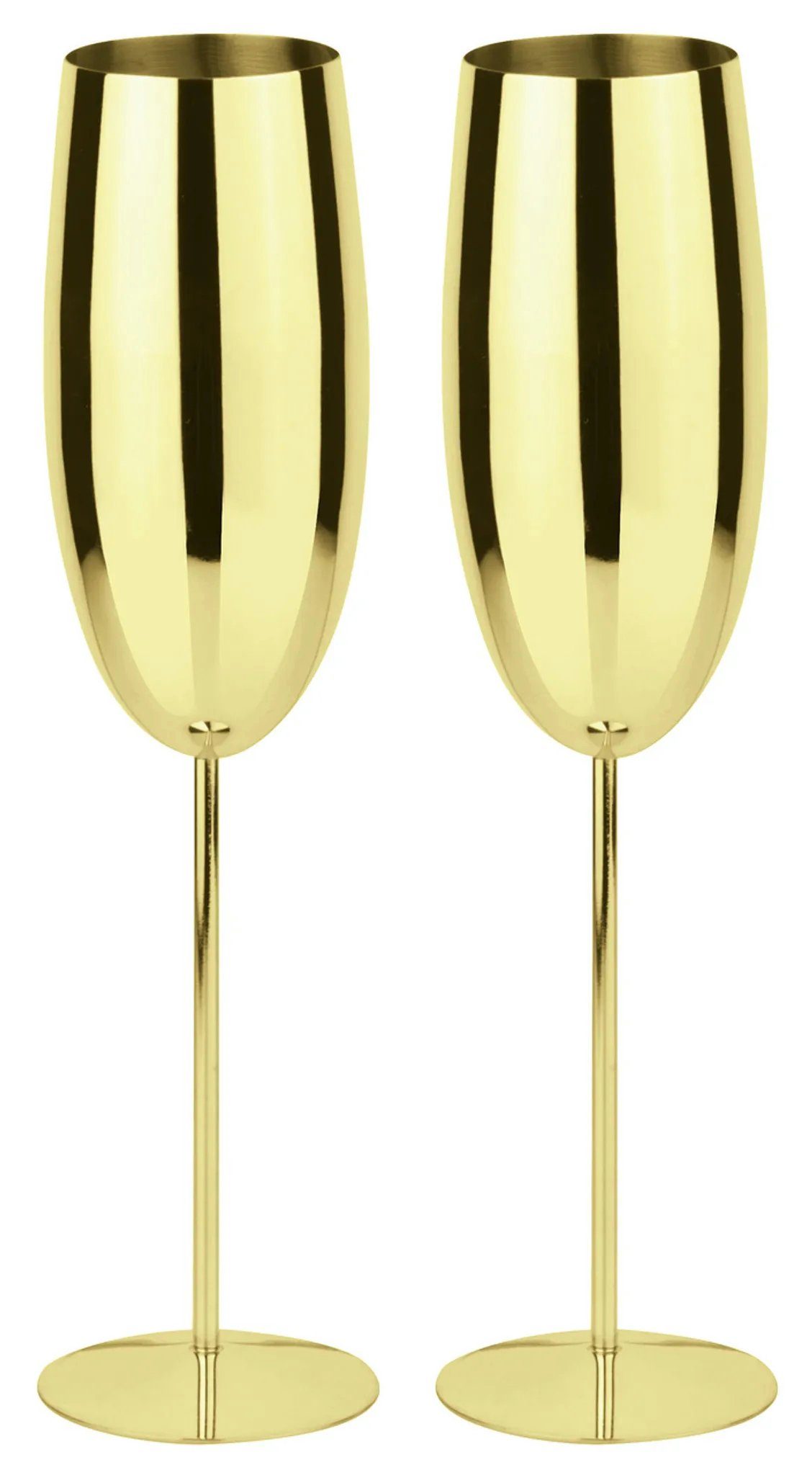 Champagnerglas Paderno Sektgläser Gold 270 ml - 2 Stück