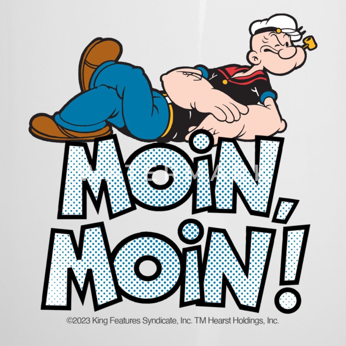 Spreadshirt Tasse Popeye Moin, Moin Camping-Becher, Metall