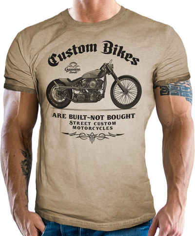 GASOLINE BANDIT® T-Shirt im Vintage Retro Used Look - Custom Bikes Are Built, not Bought