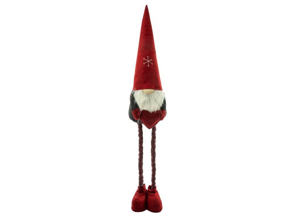 NOOR LIVING Weihnachtsfigur Jumbo Wichtel mit Teleskopbeinen (1 St),  weihnachtliche Gnome