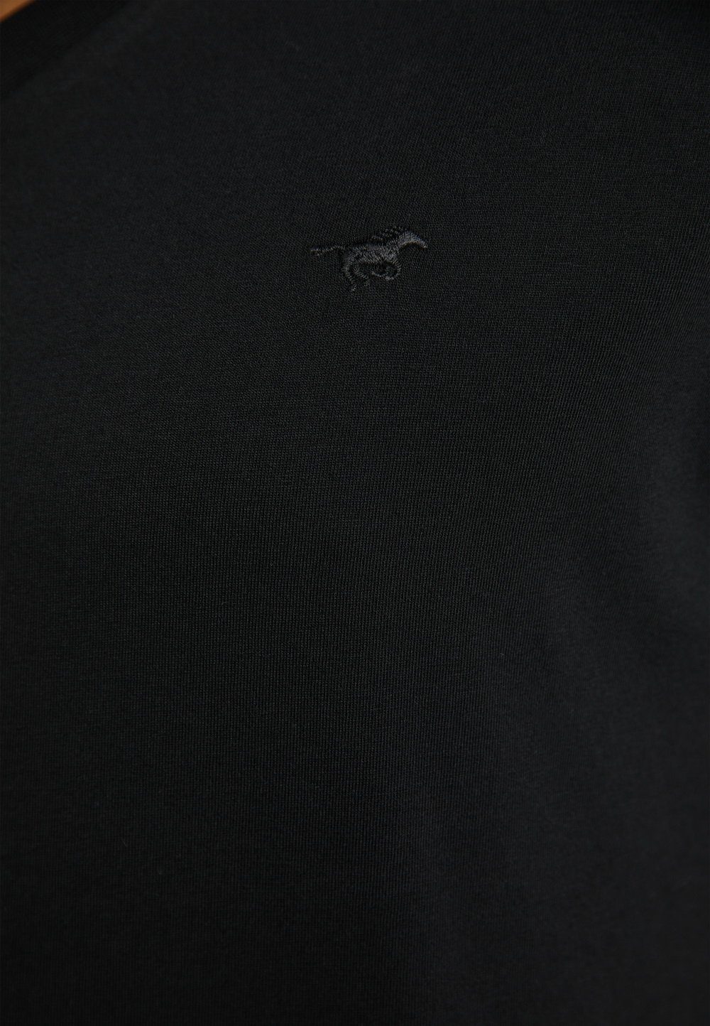 MUSTANG T-Shirt V-Neck Pack 2er Black 100% mit (2-tlg) T-Shirt 4142-1 Baumwolle
