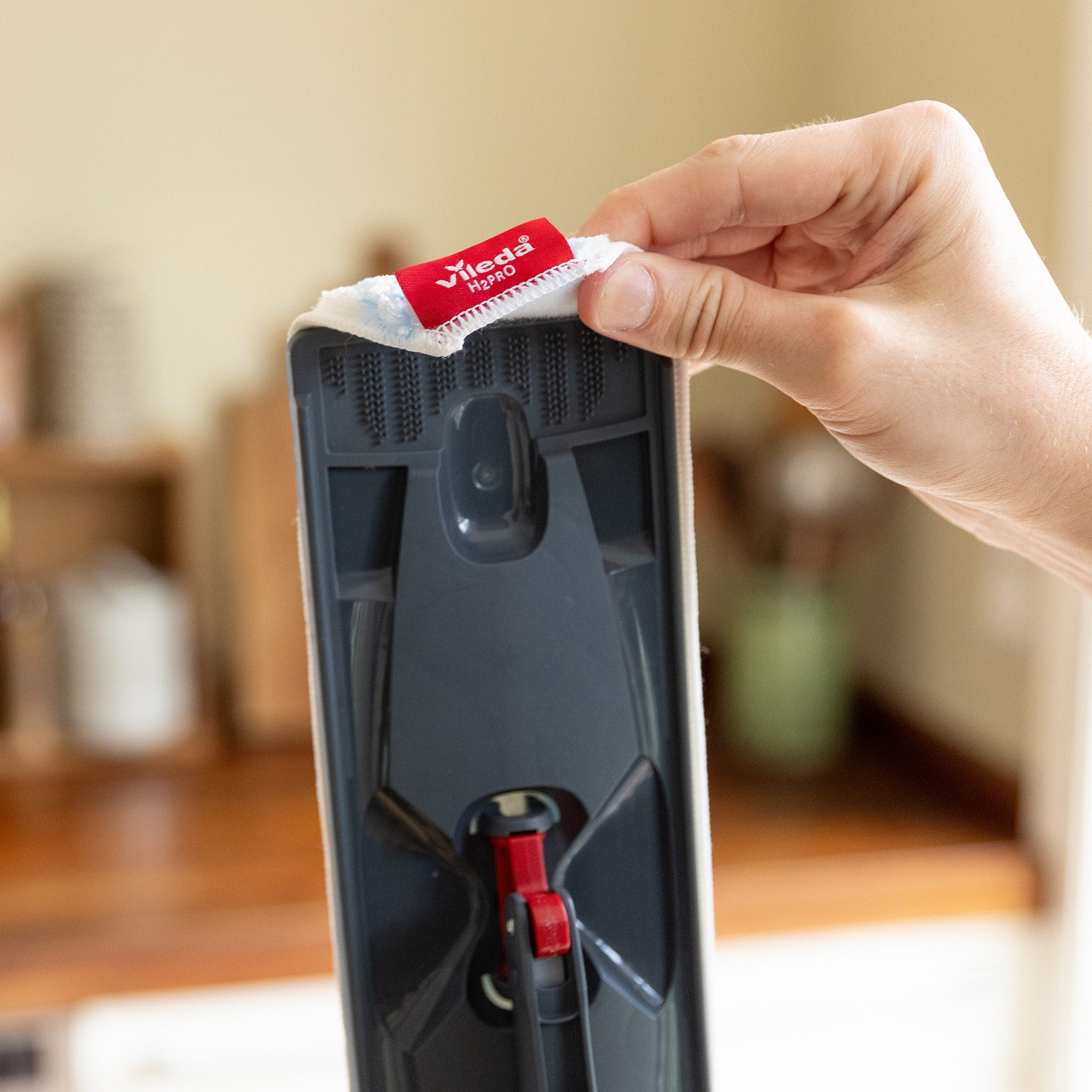 Vileda Vileda H2Pro Flatmop Ersatzbezug Wischbezug (Mikrofaser, 11x23 cm, 1-tlg., Ersatzbezug für das Vileda H2PRO Flat Mop System)