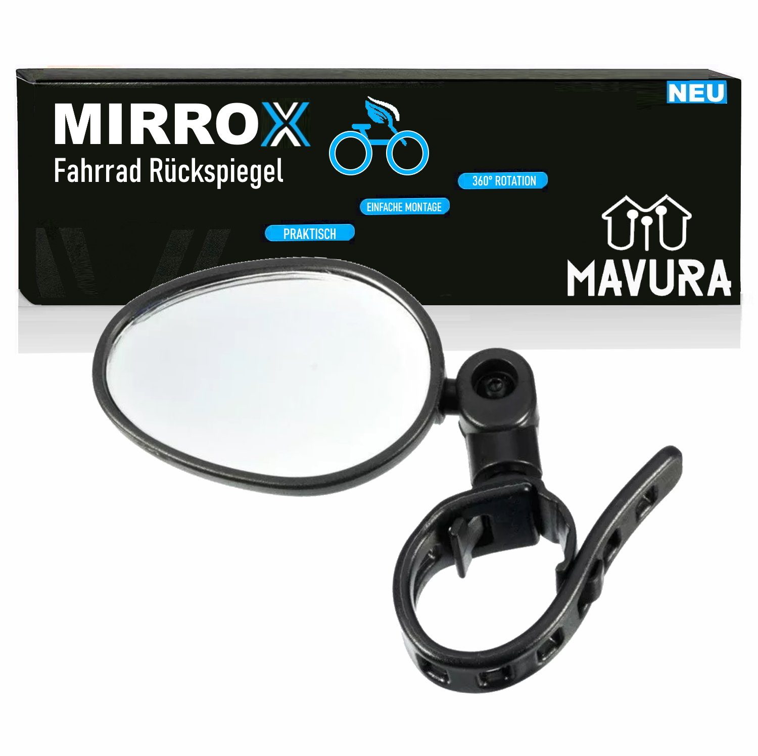 Spiegel MIRROX Fahrrad Rückspiegel 360° Fahrradspiegel für Lenker