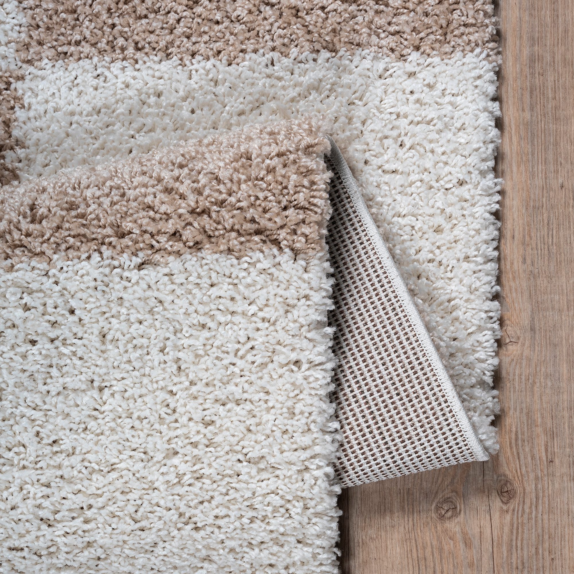 Sanat Hochflor-Teppich Milano 1250, auch als Läufer und in Rund, rechteckig, Höhe: 30 mm, Hochflor, Shaggy, Karo, Wohnzimmer, Schlafzimmer – Bild 2 von 5
