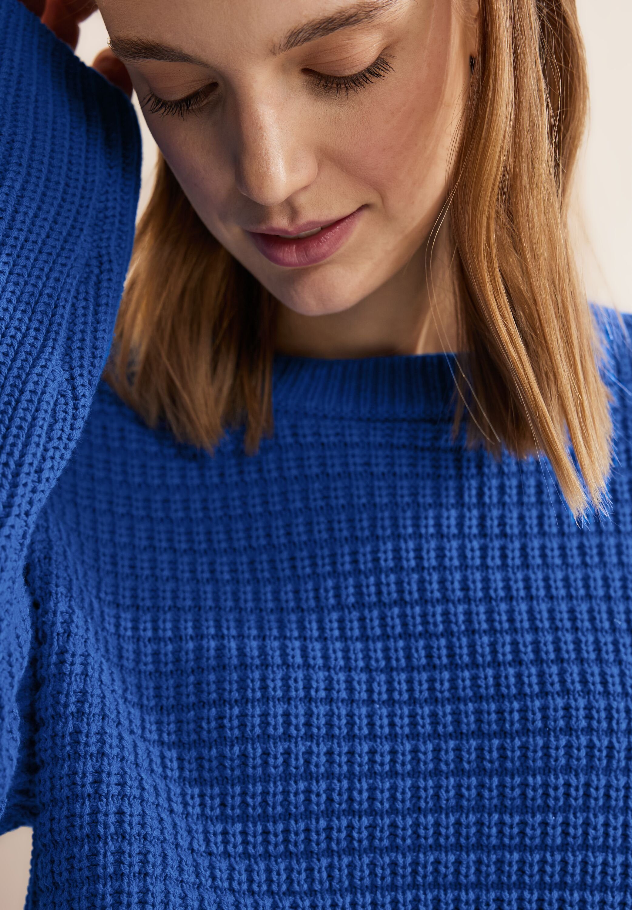 STREET ONE Rundhalspullover in Unifarbe