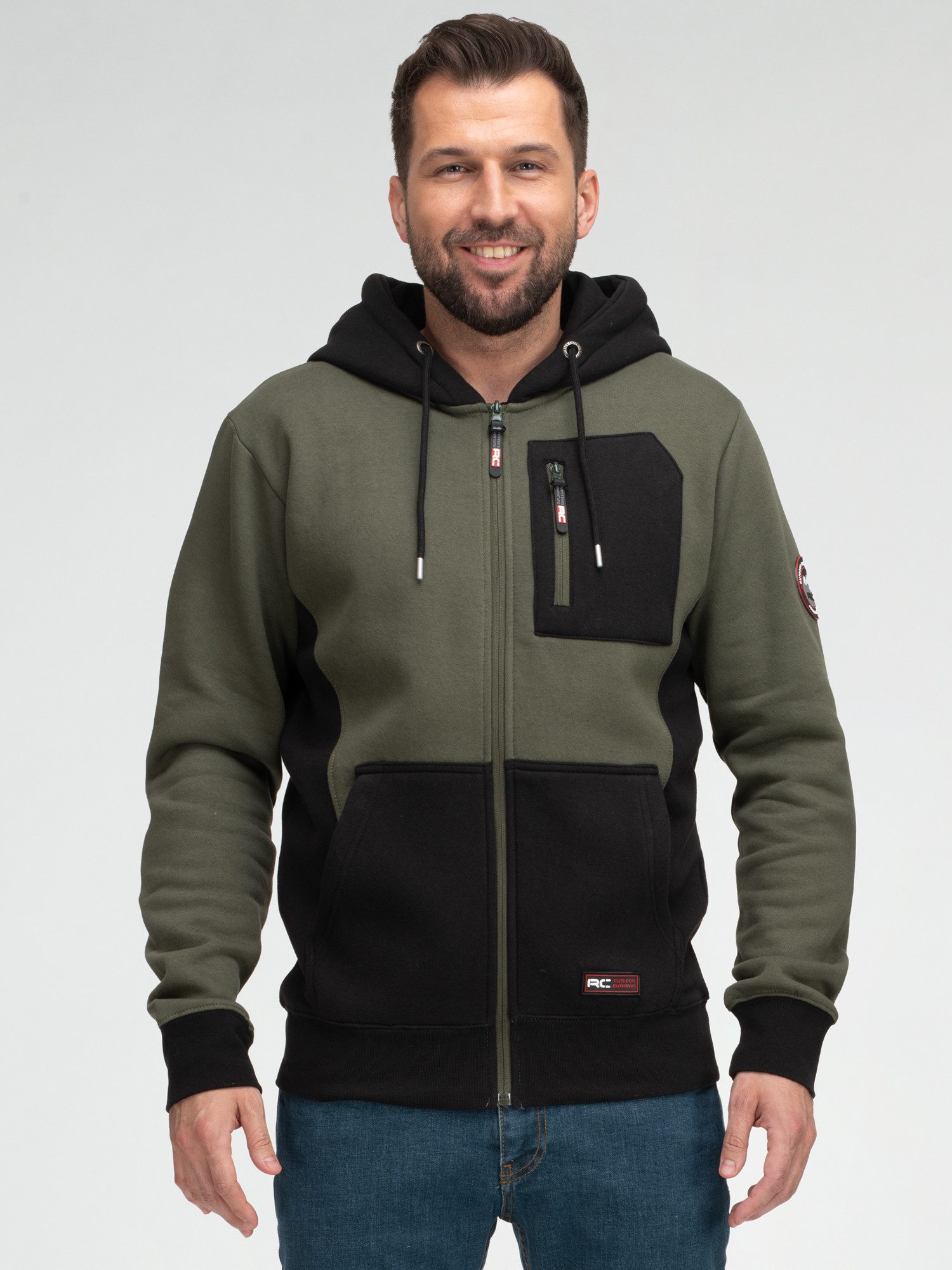 Rock Creek Kapuzenpullover Herren Hoodie Sweatjacke mit Kapuze H-411 Stehkragen – Bild 4 von 5