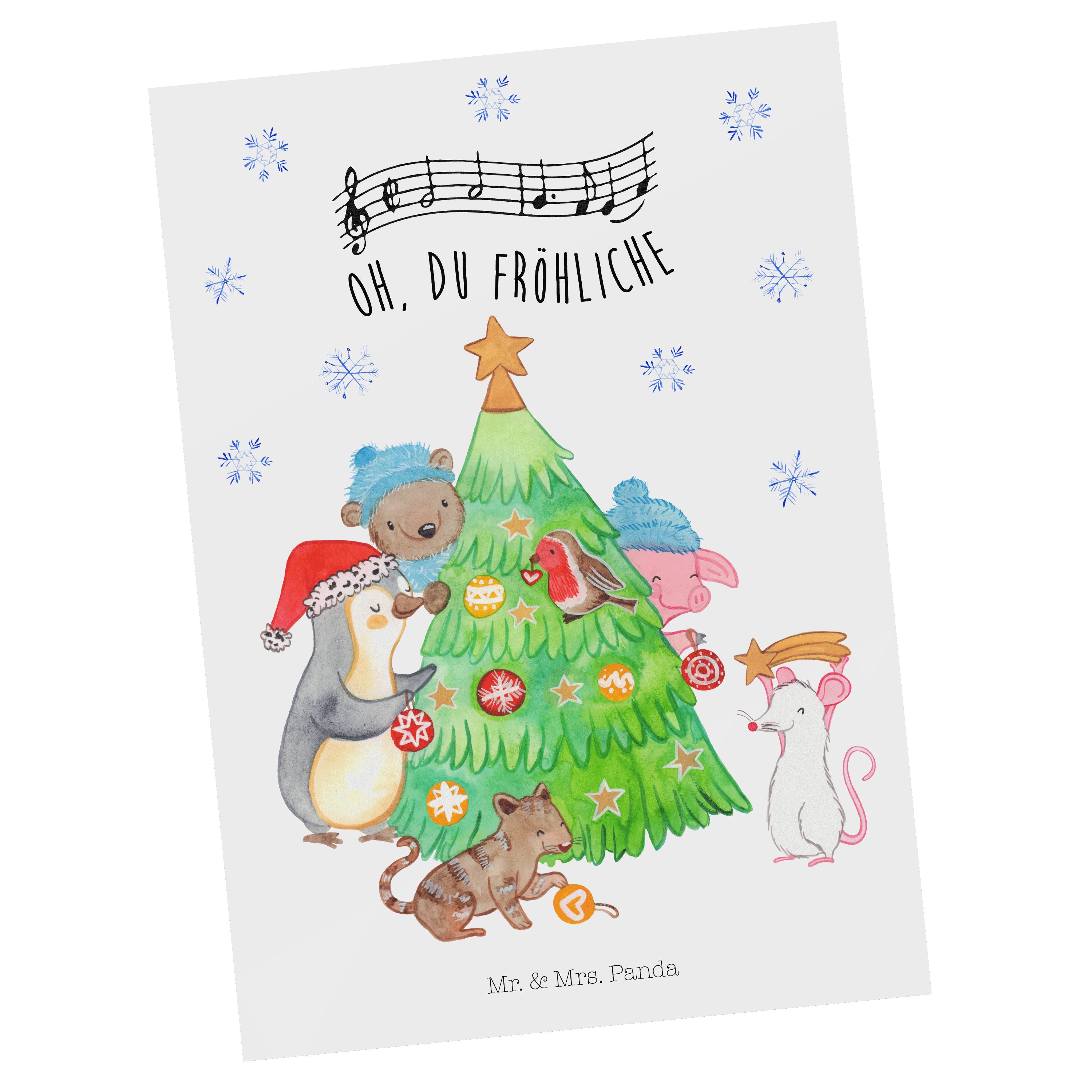 Mr. & - Panda Geschenk, Weihnach Weihnachtsbaum Postkarte Mrs. - Einladungskarte, Weiß schmücken