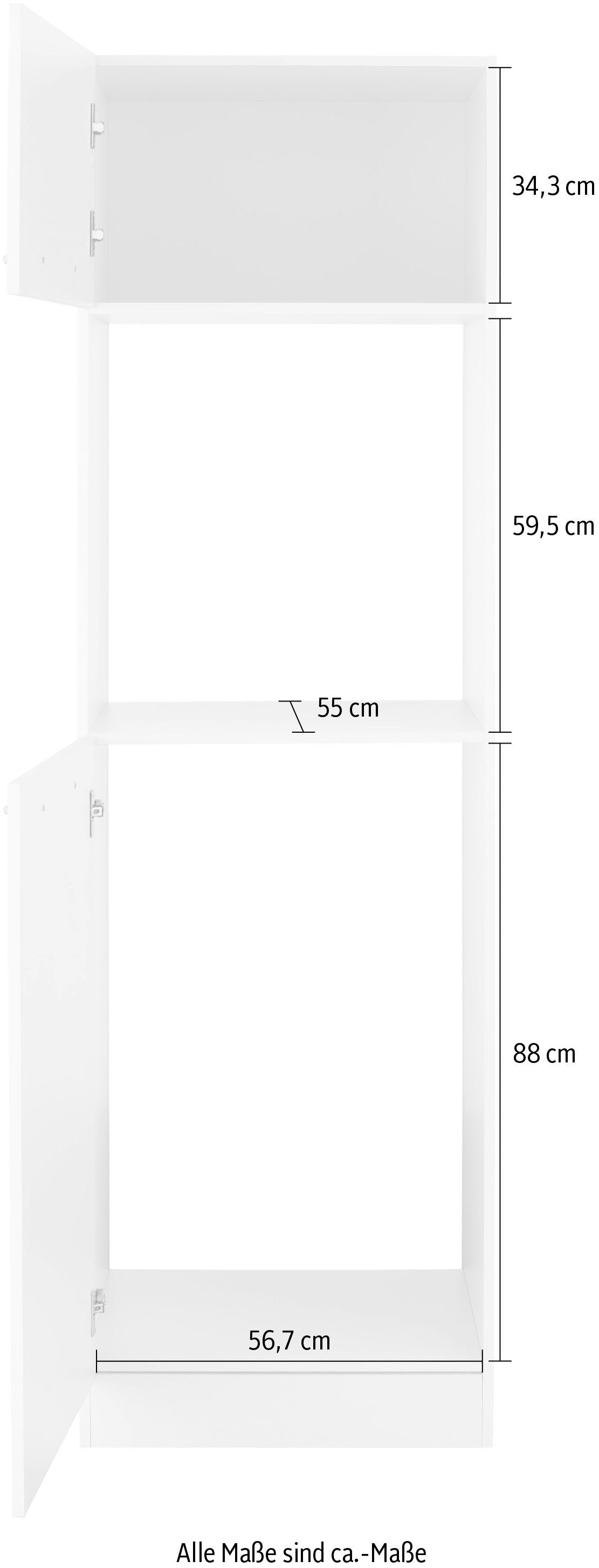 Küchen 60 | cm Backofen/Kühlumbauschrank Unna anthrazit/anthrazit Anthrazit breit wiho