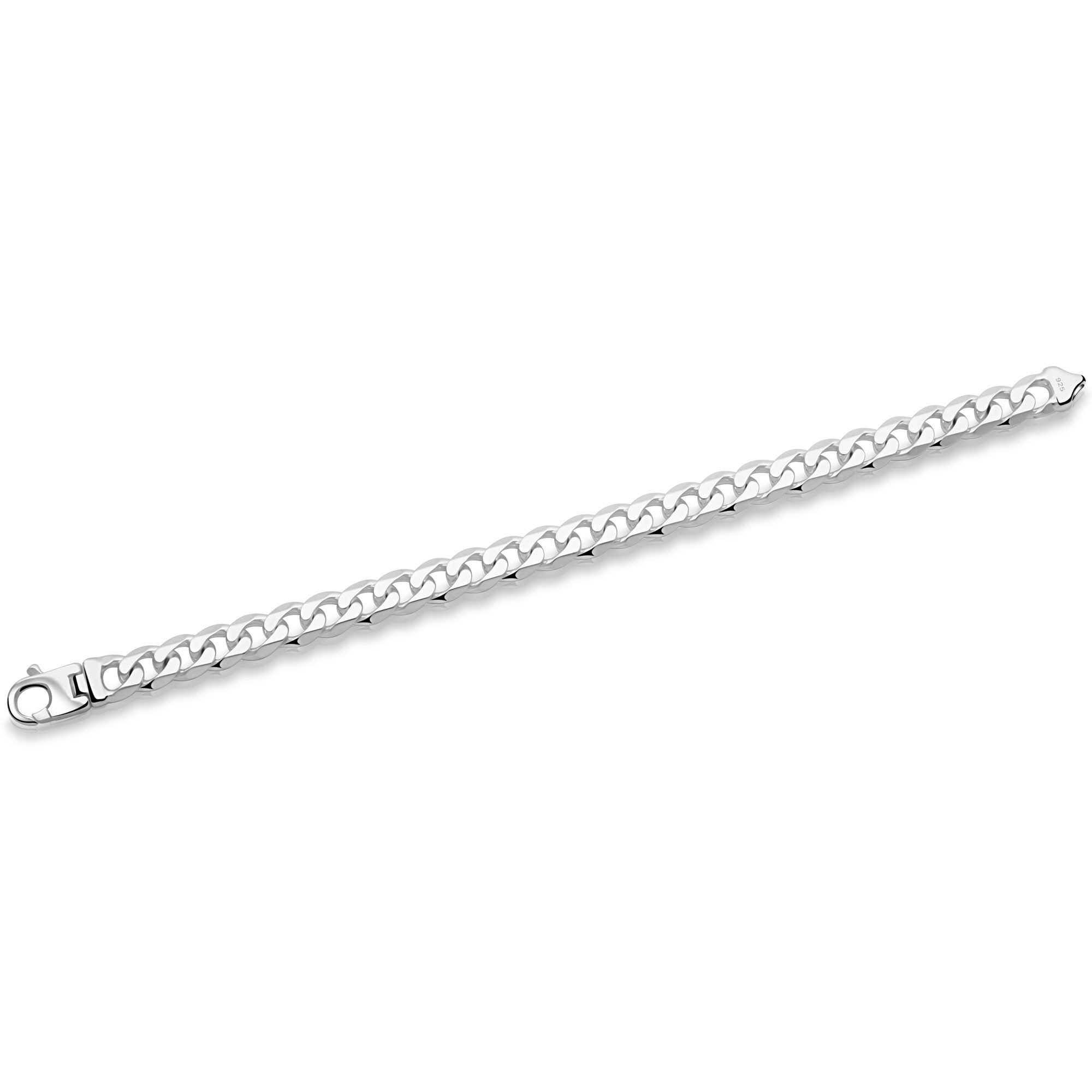 Tony Fein Silberarmband Panzerarmband 9 mm 925er Sterling Silber Massiv Diamantiert, Made in Italy für Damen und Herren – Bild 5 von 5