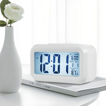 Retoo Wecker Wecker Digital Alarm Clock LED Zeit Temperatur Laut Kalender Schwarz Kleine Dimensionen, Versorgung mit den Batterien, LED-Display, ABS