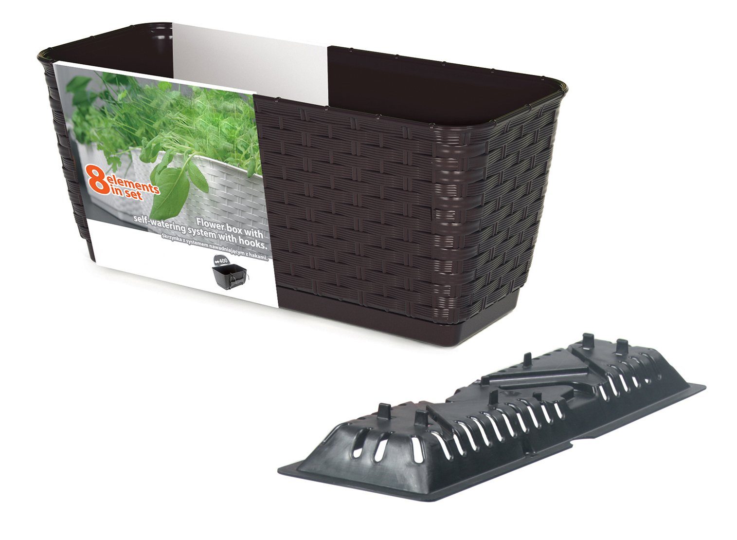BigDean Blumenkasten Blumentopf Pflanzgefäß Pflanztopf ca. 49x16x17cm Bewässerungssystem (Set, 1 St., Pflanzkasten), Perfekt für Balkon, Terrasse, Garten, Winte – Bild 5 von 5