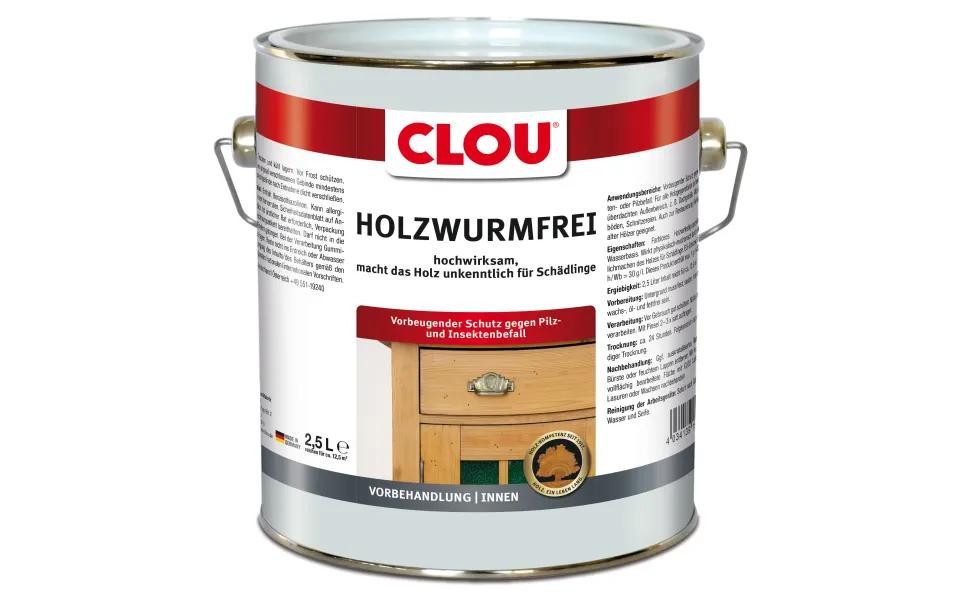 CLOU Holzschutzlasur Clou Holzschutz Holzwurmfrei 2,5 L